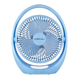 Mini Fan with LED Lighting | Rechargeable | USB Charging | 4-hours Battery Backup | 3 Speed | 2-Light Brightness Setting | High Speed | Portable【Blue】