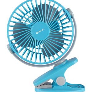 Pygmy Mini Fan 110MM | USB Charging | Multi-Clip Function | Rechargeable | 4-Hr Back-up | Silent Operation | Longer Battery Life | Energy Efficient | Portable 【Blue】