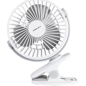 Pygmy Mini Fan 110MM | USB Charging | Multi-Clip Function | Rechargeable | 4-Hr Back-up | Silent Operation | Longer Battery Life | Energy Efficient | Portable【White】