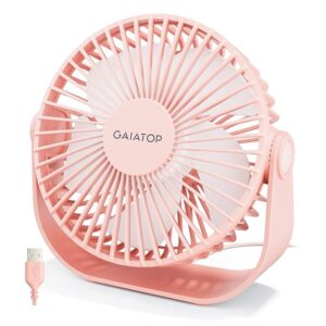 Usb Desk Fan, 3 Speeds Portable Small Fan With Strong Airflow, 5.5 Inch Quiet Table Fan, 90° Rotate Personal Cooling Fan For Bedroom Home Office Desktop Travel (Pink)