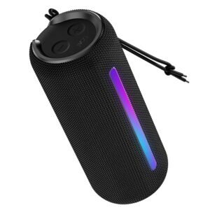 Bluetooth Speaker with 20 W RMS Sound, Up to 8 hrs of Playtime, BTv5.0, Built-in Mic, RGB LEDs, TWS Feature, TF Card, AUX Port & USB Type-C Port(Midnight Black)