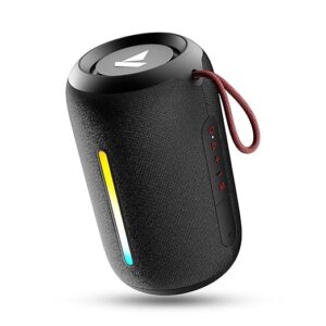 Stone 358 Pro w/ 14W Signature Sound, Up to 12 Hours Playback, RGB LEDs, TWS Feature, Built-in Mic, BTv5.3, AUX Port, IPX5 & Type-C Interface Bluetooth Speaker (Raging Black)