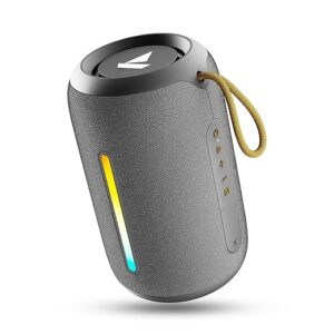 Stone 358 Pro w/ 14W Signature Sound, Up to 12 Hours Playback, RGB LEDs, TWS Feature, Built-in Mic, BTv5.3, AUX Port, IPX5 & Type-C Interface Bluetooth Speaker(Groovy Grey)