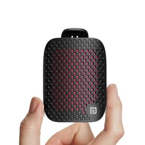Talk Five 3W Wearable Bluetooth Speaker with Mic, Spring Clip-On, Upto 10Hours Playtime, IPX5 Water/Dust Resistant, Bluetooth 5.3v, Big Buttons, Portable Speaker with Microphone (Black)