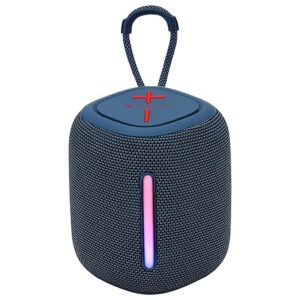Portable Bluetooth Speaker, 8 Watts, Upto 12 Hours Playback, Passive Radiator, BTv5.3 | TWS | USB | mSD, RGB LED, Call Function, Carry Loop (Blue)