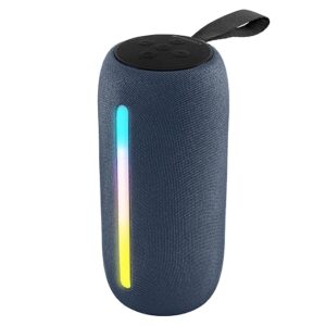 Portable Bluetooth Speaker, 10 Watts, Upto 8 Hours Playback, RGB LED, Call Function, Fabric Finish with Carry Loop, BTv5.3 | TWS | USB | mSD | AUX (Blue)