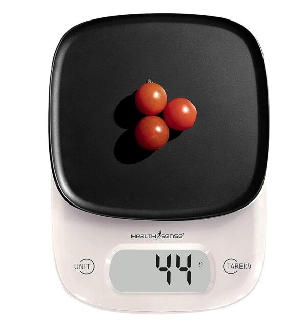 HealthSense Weight Machine for Kitchen, Kitchen Food Weighing Scale for Health, Fitness, Home Baking & Cooking with Bright LCD, Touch Button, Tare Function & 1 Year Warranty –...