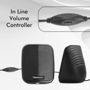 Multi Media Speakers with AUX, USB and Volume Control (Black)