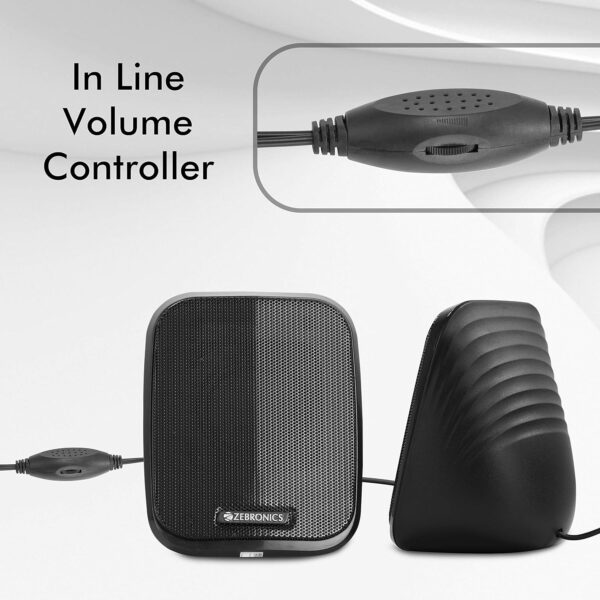 Multi Media Speakers with AUX, USB and Volume Control (Black)