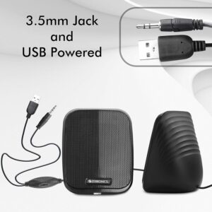 Multi Media Speakers with AUX, USB and Volume Control (Black)