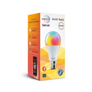 Wipro B22 12.5W Wi-Fi Smart LED Bulb with Music Sync for Amazon Alexa & Google Assistant (Pack of 1, Multicolor)