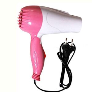 Professional 1000 Watts Dryer NV-1290 Hair Dryer With 2 Speed Control Setting For Men/Women, Electric Foldable Hair Dryer Air Concentrator (Pink)