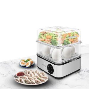 Elato BE201 4in1 Multicooker 500 Watt - Boils up to 16 Eggs, Steam Rice, Poach Eggs, Cook Vegetables - 3 Boiling Modes, Concurrent Cooking - 2 Year Warranty