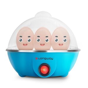 Eggo 350 Watt Egg Boiler/Cooker for Steaming, Cooking & Boiling, 3 Boiling Modes, Boil Upto 7 Eggs (Blue)