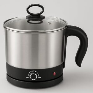 1500 instant Electric Multi Cooker with Steamer | Multipurpose Electric Kettle & Cooker for Hostel, Home & Travel | 1.2 Litre, 600W | For Rice, Egg, Tea, Coffee, Noodles, Soup Maker, Vegetable Boiling | Stainless Steel Body | 3 Boiling Modes