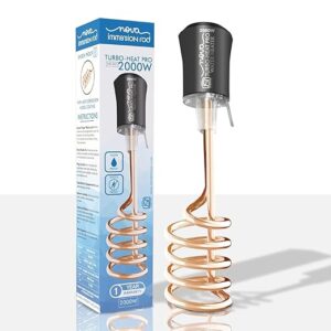 Water Heater 2000W Shock Proof Immersion Rod with Rapid Heating Coil Technology | Copper & Nickel Plated with Extra Long Wire (Copper Element)