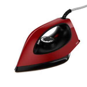 Orca Premium 1100 Watt Dry Iron Press | Dual Layer German Non-Stick Soleplate | 2 Year Manufacturer Warranty | 1.8 Meter Wire with 360° Swivel Cord | Shock Proof Body with Wider Sole Plate - Red
