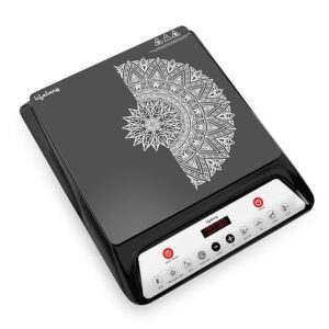 1800 Watt Induction Stove With Surge Protection, Electric Induction, 7 Preset Indian Menu Options, Auto Shut Off&Temperature Control with Voltage Protection, 1 Year Manufacturer's Warranty