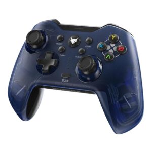 Elite X Wireless Gaming Controller for PC with 2 Programmable Macro Back Buttons, Adjustable Dual Vibration Motors,Turbo Mode,Analog Triggers, High Precision joysticks,Low Latency Plug and Play,Free USB Extender,Translucent Shell Gamepad for pc (Blue)