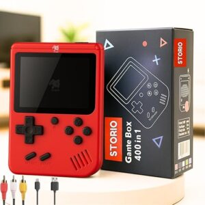 Rechargeable Pocket Video Game for Kids 400 in 1 Retro Game Box Console Handheld Game Box with TV Output, Multicolour