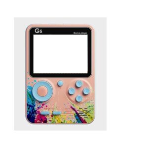 500 in 1 Retro Video Game Box Only for 1 Player, Handheld Classical Game PAD Can Play On TV, 500 Games Like Contra, Tank, Bomber Man Etc. (Pink Blue)
