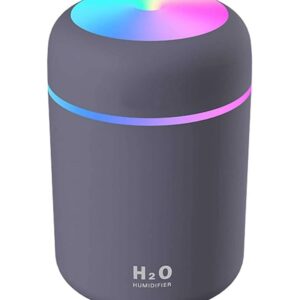 Humidifiers With Colorful Light For Room, Bedroom, Office, Car (Gray), 300 Ml