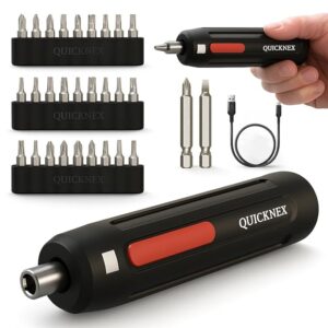 Automatic Electric Screwdriver Set for Professional and Home use with Rechargeable 2000 mah Lithium Power I Portable Screw Machine Kit with 33 bits, 360 RPM, 4.2V Battery