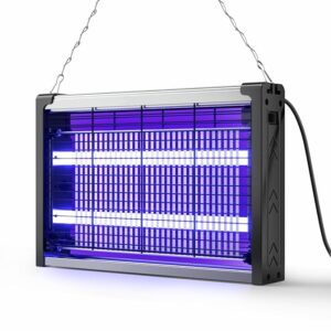 Mosquito Killer Lamp 4000V High Voltage, Double UV Tube, Fly Trapper for Home Automatic Mosquito Trap Lamp with IPX4 Waterproofing (Gray)