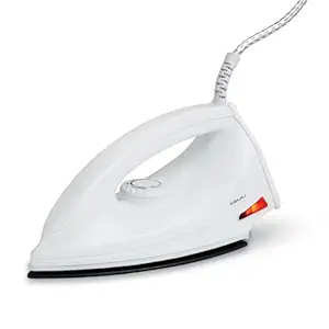 1000 Watts Dry Iron | Advance Soleplate And Anti-Bacterial German Coating Technology | Thermol Fuse Safety | Auto Shut-Off | Cool Touch Body | 2 Yr Warranty 【White】