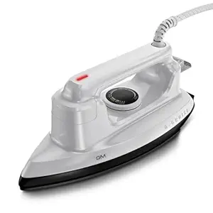 1000 Watt Dry Iron Press with Dual Layer German Technology Non-Stick Coating | Thermostat Control to Easily Iron All Type of Clothes | 1.8 Meter Wire with 360° Swivel Cord - White